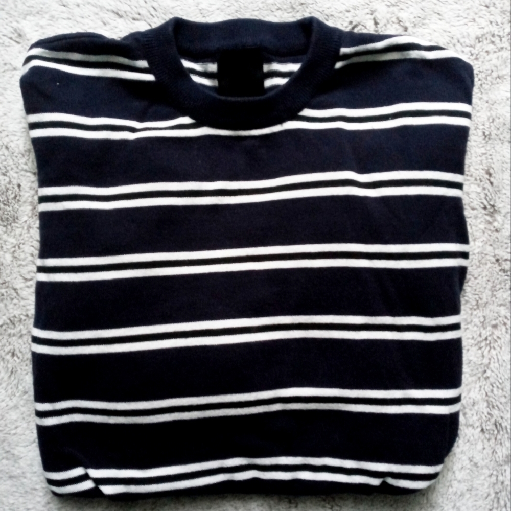 Blue and white stripped shirt